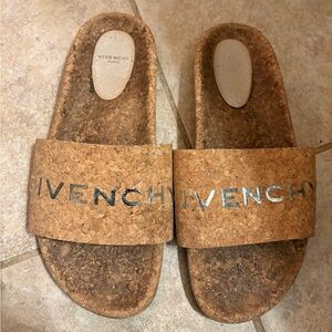 Givenchy Cork Slides with Silver Logo